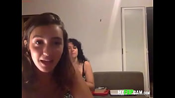 Mom and Daughter strip together on LIVE webcam! Part 1